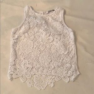 Girls lace floral tank